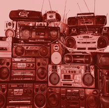 Load image into Gallery viewer, Front cover of 246 by Ron Hawkins and the Do Good Assassins. A red tinted image of a wall of stereos.